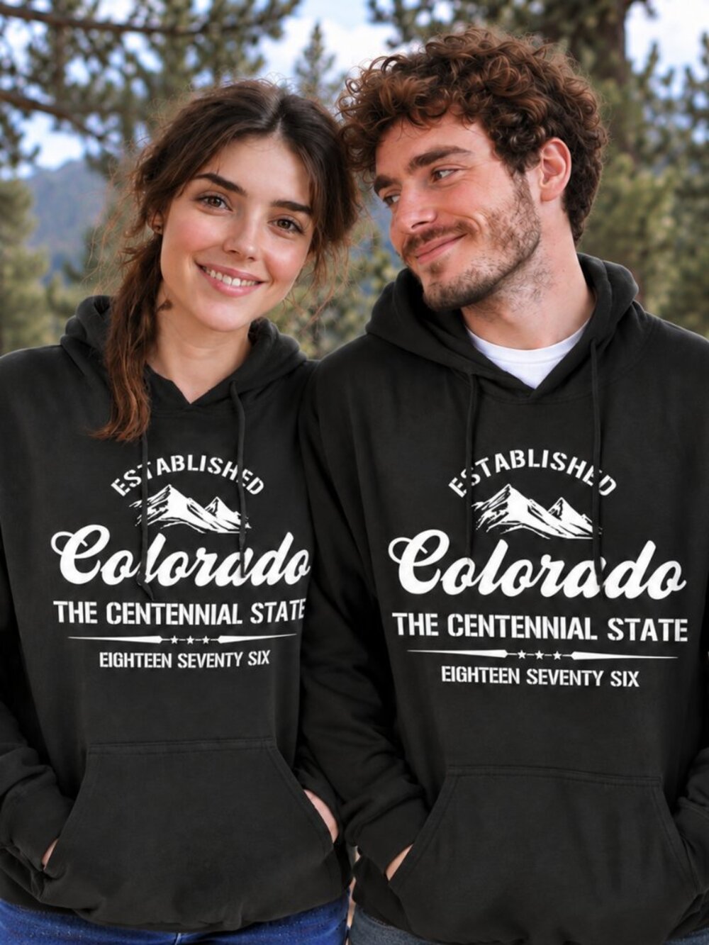NWT 4X UNISEX  (1) Colorado Black/White Hoodie w/Kangaroo Pocket